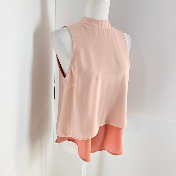 🎄 Daytrip EUC double layer sleeveless top Small Blush peach pink - Picture 9 of 15